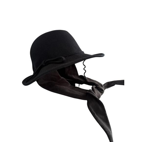 Street Smart by Betmar Wide Brim Black Hat w/ Wrap 100% Wool made in the USA main image 8